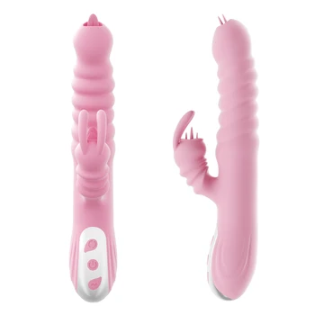 BODYPRO Rabbit Vibrator Heating Telescopic Swing Dildos Vibrators G Spot Tongue Licking Clitoris Stimulator Sex Toys For Women 6