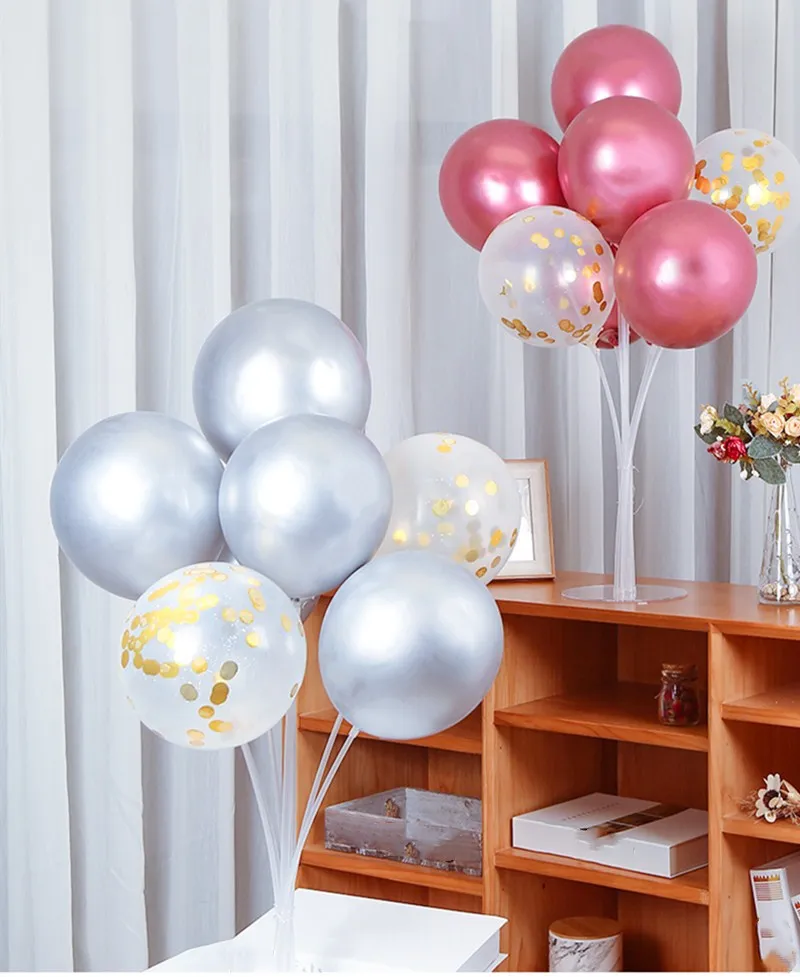 7 Tubes Balloons Stand Balloon HolderChrome Metallic Confetti Balloons Baby Shower Kids Birthday Party Wedding Decor Supplies
