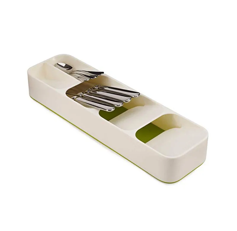 Горячий кухонный нож для ящиков и вилок ящик для хранения лоток столовая ложка нож и вилка разделительный Органайзер кухонная утварь - Цвет: white
