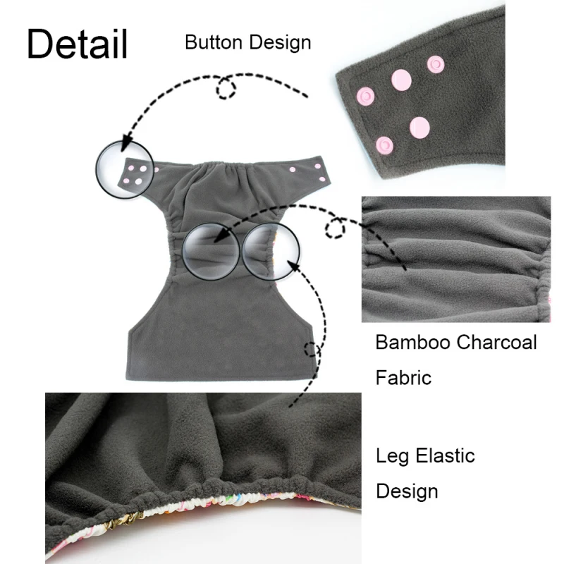 Baby Cloth Diapers Reusable Diapering Pocket Nappy Cover Washable Adjustable Newborn Waterproof Toilet Training Underwear Diaper