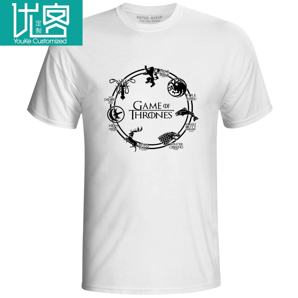 Juego de siete casas camiseta TV Drama GOT novedad Pop camiseta diseño Rock mujeres hombres algodón top|Camisetas| - AliExpress