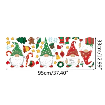 

Christmas Gnome Window Clings Fridge magnet Christmas Wall Sticker Home Decor GXMA