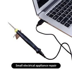 Fer à souder USB à température réglable 5W, crayon de soudage électrique réutilisable, à souder à la maison, puissance thermique rapide avec pointe 