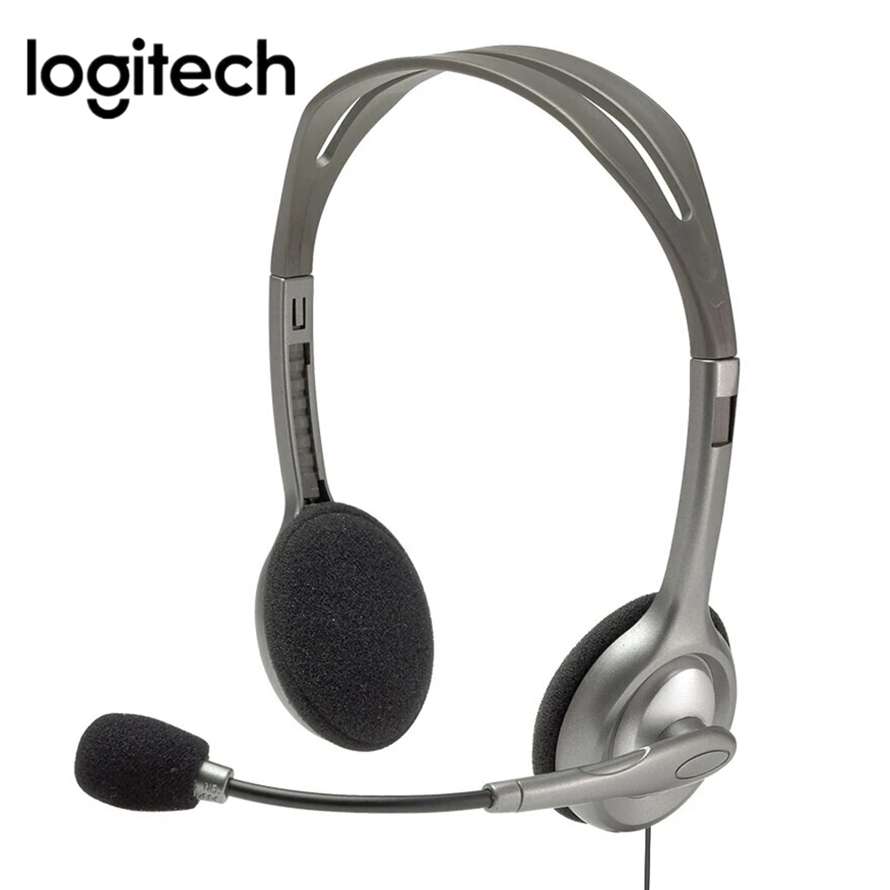 Оригинальная стереогарнитура Logitech H110 с микрофоном проводные наушники 3 5 мм и