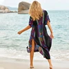 Plus Size Kaftan Beach Tunic Women Summer Beachwear Swimsuit Cover Up Ladies Bohemian Beach Dress Robe de plage sarongs pareo ► Photo 2/6