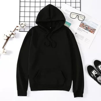 

Solid color autumn and winter women's sweatshirt casual hooded sweatshirt
