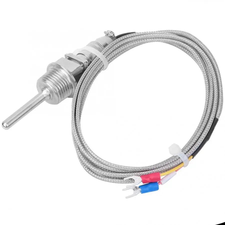 K Thermocouple Probe Temperature Measurement Sensor 5x100mm Stainless Steel Probe 2m//6.6ft Wire M8 x 13mm Thread Size