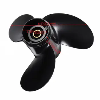 

3B2-64515-0 Outboard Propeller 8.5 x 7.5 For Tohatsu/Nissan/Mercury 8-9.8HP R-Rotation Aluminum Alloy 3 Blades 12 Spline Tooth