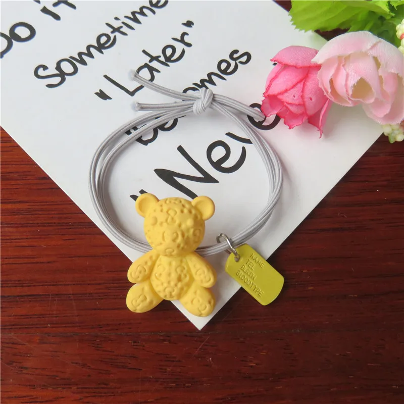

1PCS Lovely Bears Rectangle Simple Elastic Hair Bands For Women Creative Headband Scrunchy Kids Turban Hair Accessories For Girl