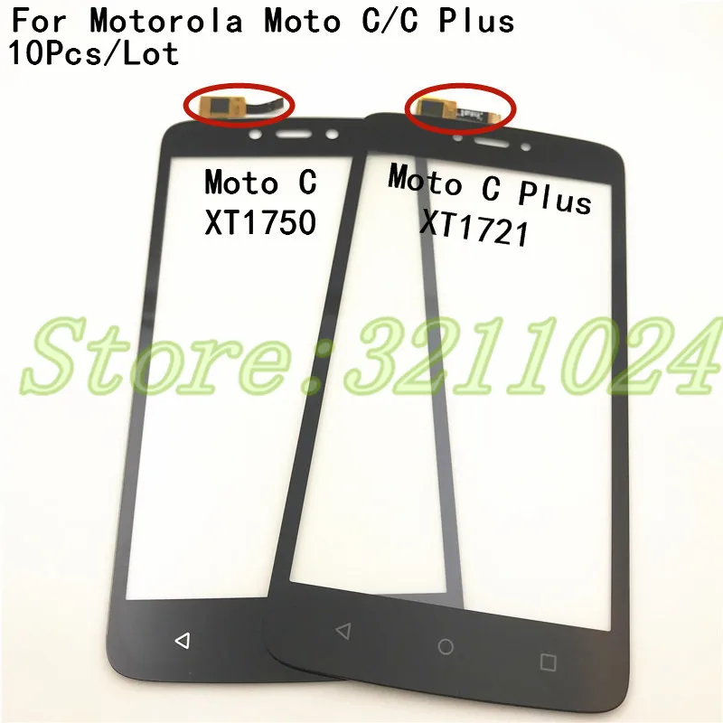 

10Pcs/Lot For Motorola Moto C XT1750 XT1754 XT1755 & Moto C Plus XT1721 XT1723 Touch Screen Digitizer Front Glass Panel Sensor