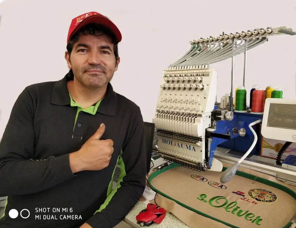 Высокоскоростная компьютерная вышивальная машина холиаума, 15 цветов, как swf/janome, вышивальная машина для кепок/футболок/плоских