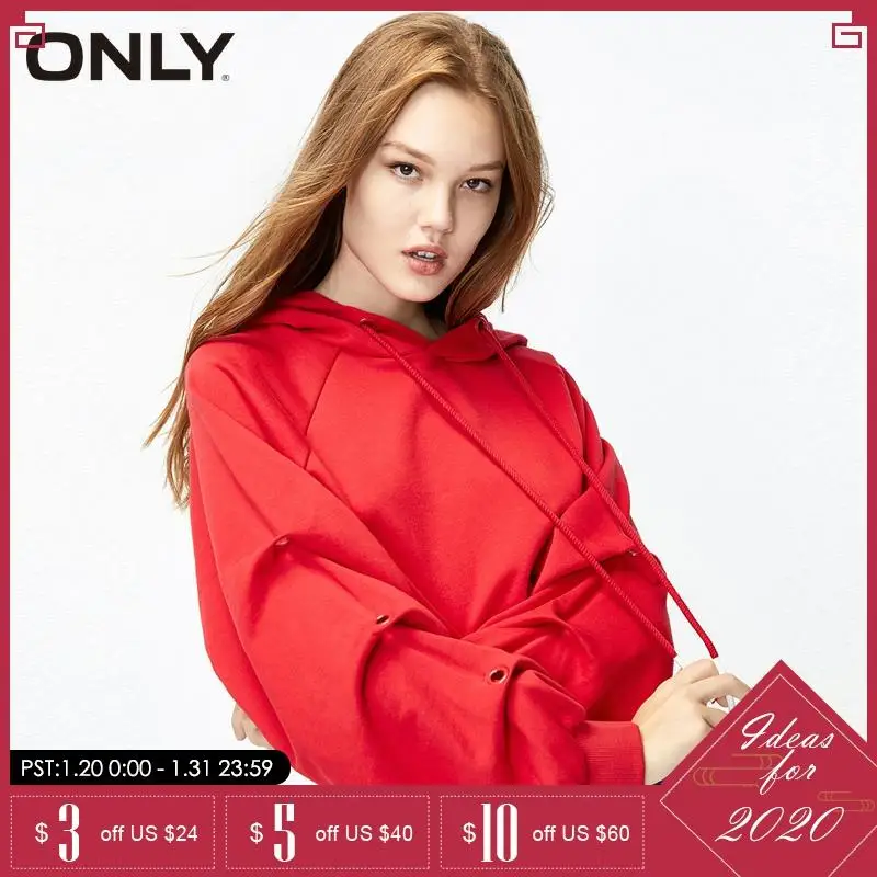 

ONLY winter Letter Print Balloon Sleeves Hoodies| 11939S570