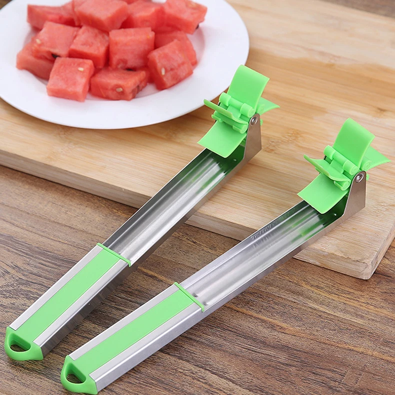 Нож для арбуза с нескользящей ручкой из нержавеющей стали, дыня, резак для резки фруктов, резак для быстрого измельчения, кухонные инструменты
