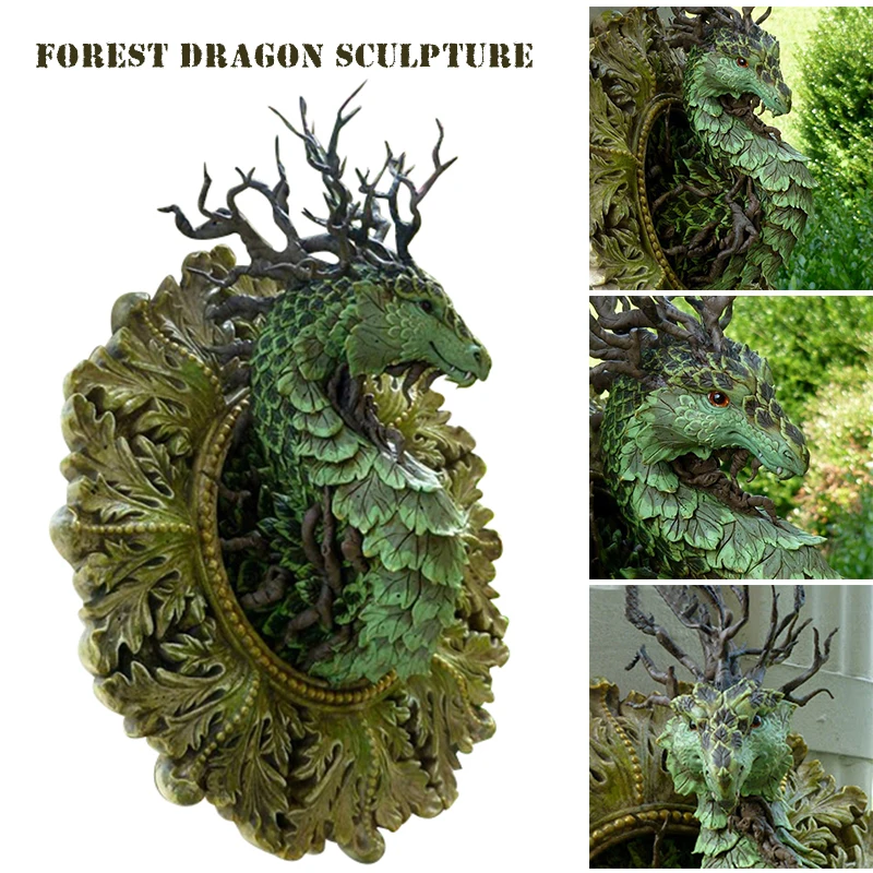 Forest Dragon Resin Statues Wall Decor for Home Indoor and Outdoor