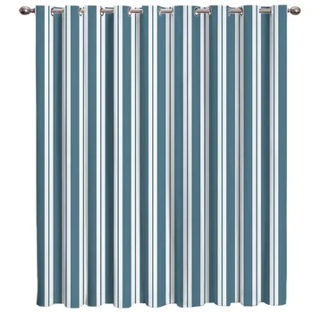 

A Few White And Blue Stripes Room Curtains Large Window Window Curtains Dark Bathroom Blackout Outdoor Kitchen Bedroom Fabric