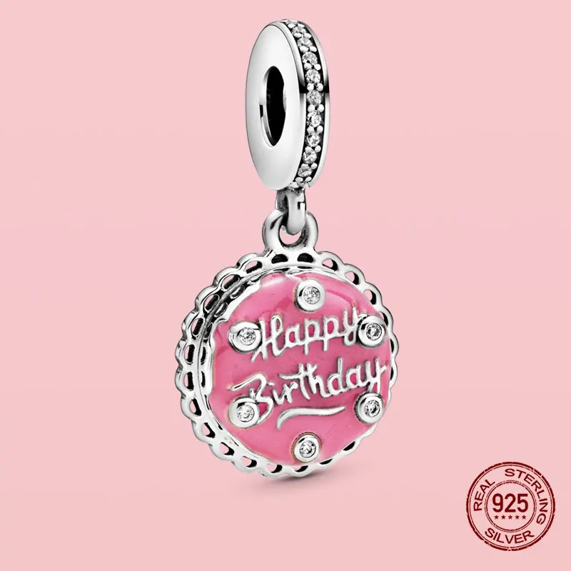 Лидер продаж подвеска из серебра 925 пробы розовый кулон в виде торта на день