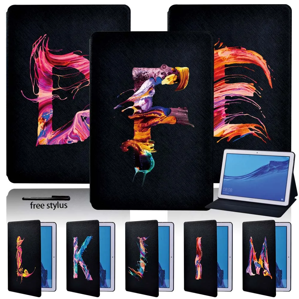 

Slim Leather Stand Cover for Huawei MediaPad T3 8.0/T3 10 9.6/T5 10 10.1 Pu Leather Stand Tablet Case+pen