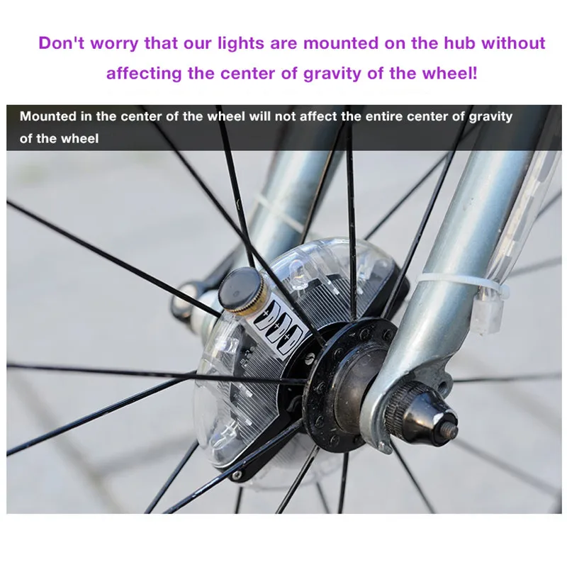 Bike LED Flower Drum Wheel Light Mountain Bicycle Front/Tail Hub Light Spoke Warning Lamp Night Riding Cycling Decoration Light