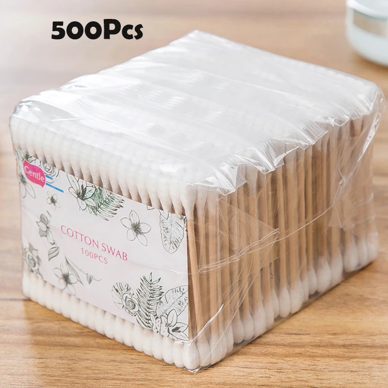 Double Head Wood Cotton Swab Women Makeup Buds Tip For Sticks Nose Ear Cleaning Baby Health Care Tools | Красота - Цена: US $0.80 - 9.96
