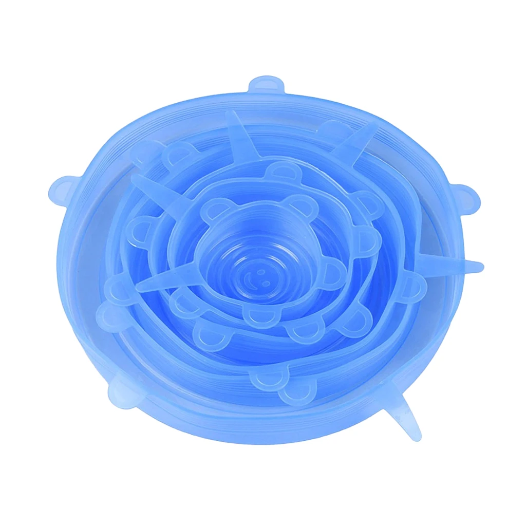 Silicone Stretch Lids Reusable Durable and Expandable to Fit Various Sizes and Shapes of Containers for Keeping Food Fresh