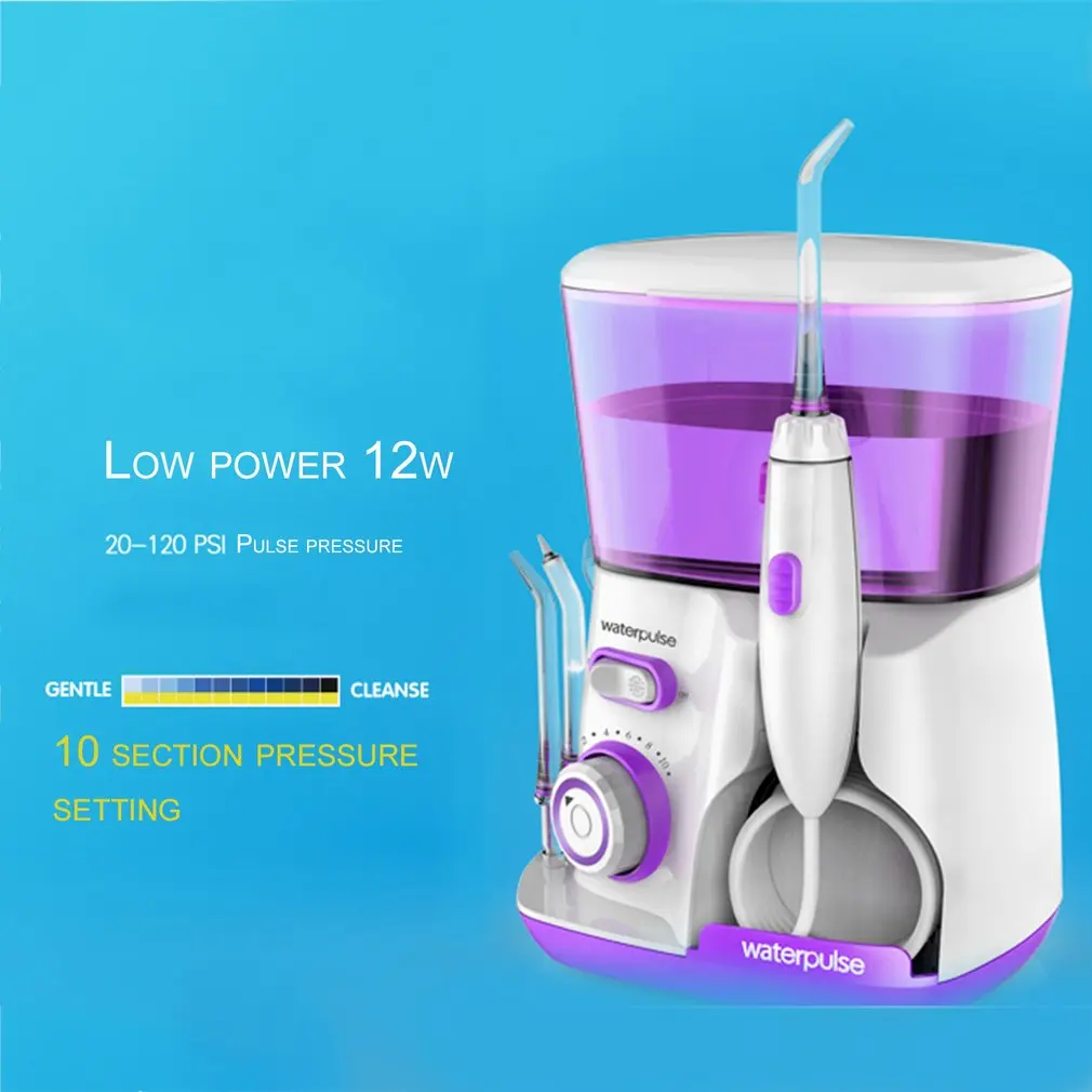 

Waterpulse V300G 100-240V Oral Irrigator Water Jet Pick Dental Floss Teeth Flosser Hydro Set 800ML Capacity Teeth Whitening pink