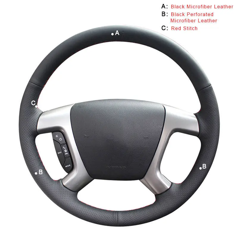 Microfiber Leather Авто оплетка на руле Крышка для Chevrolet Captiva 2007- Silverado GMC Sierra 2007-2013 daewoo windstorm автомобильные чехлы - Название цвета: Microfiber Leather