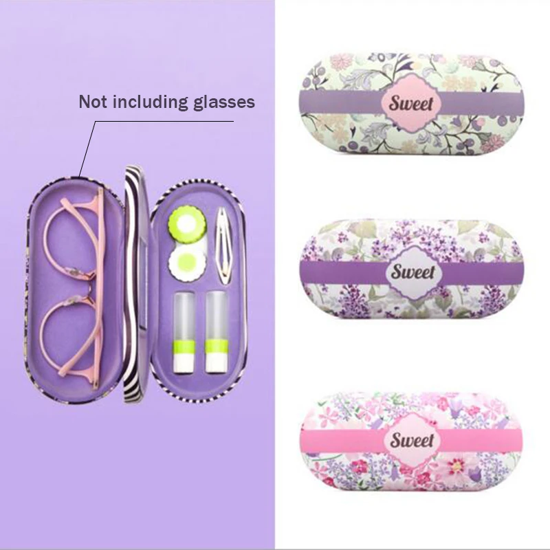 

Glasses Case Contact Lens Case Eye Contacts Print Multi-function lentes de contacto etui na okulary lente de contato funda gafas