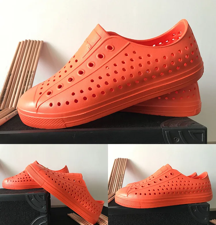 Г., мужские летние сандалии-сабо Frank NIC мягкие Нескользящие сандалии для пар, Hombre, пляжная обувь для взрослых водонепроницаемая, 36-45 - Цвет: Orange