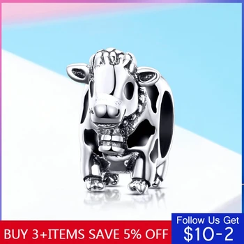 

CodeMonkey 100% 925 Sterling Silver Animal Cattle Cow Charm Bead Fit Original Pandora Bracelets Pendant 925 Jewelry Making C1049