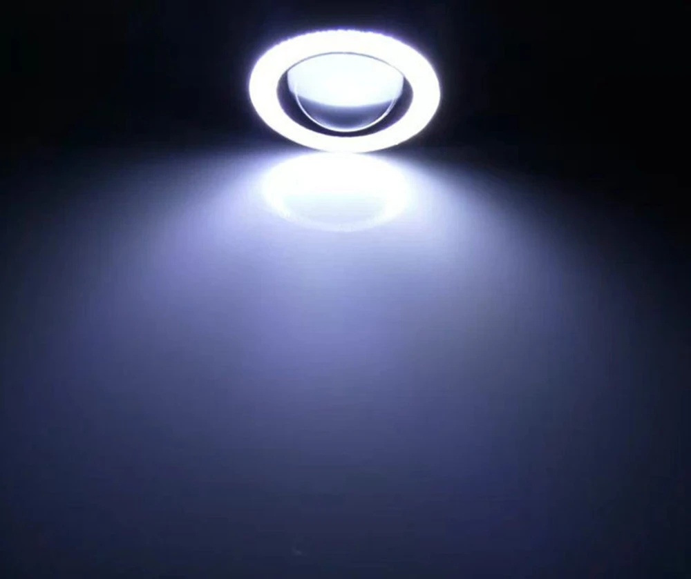 2pcs Angel Eyes Fog Lamp 64mm 76mm 89mm 12V Universal COB LED DRL Fog Driving Lights white blue pink yellow green red ice blue