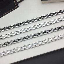 Популярный бренд, ювелирные изделия из чистого 925 пробы серебра, браслет-цепочка из керамики, черно-белый керамический браслет, серебряные вечерние ювелирные изделия