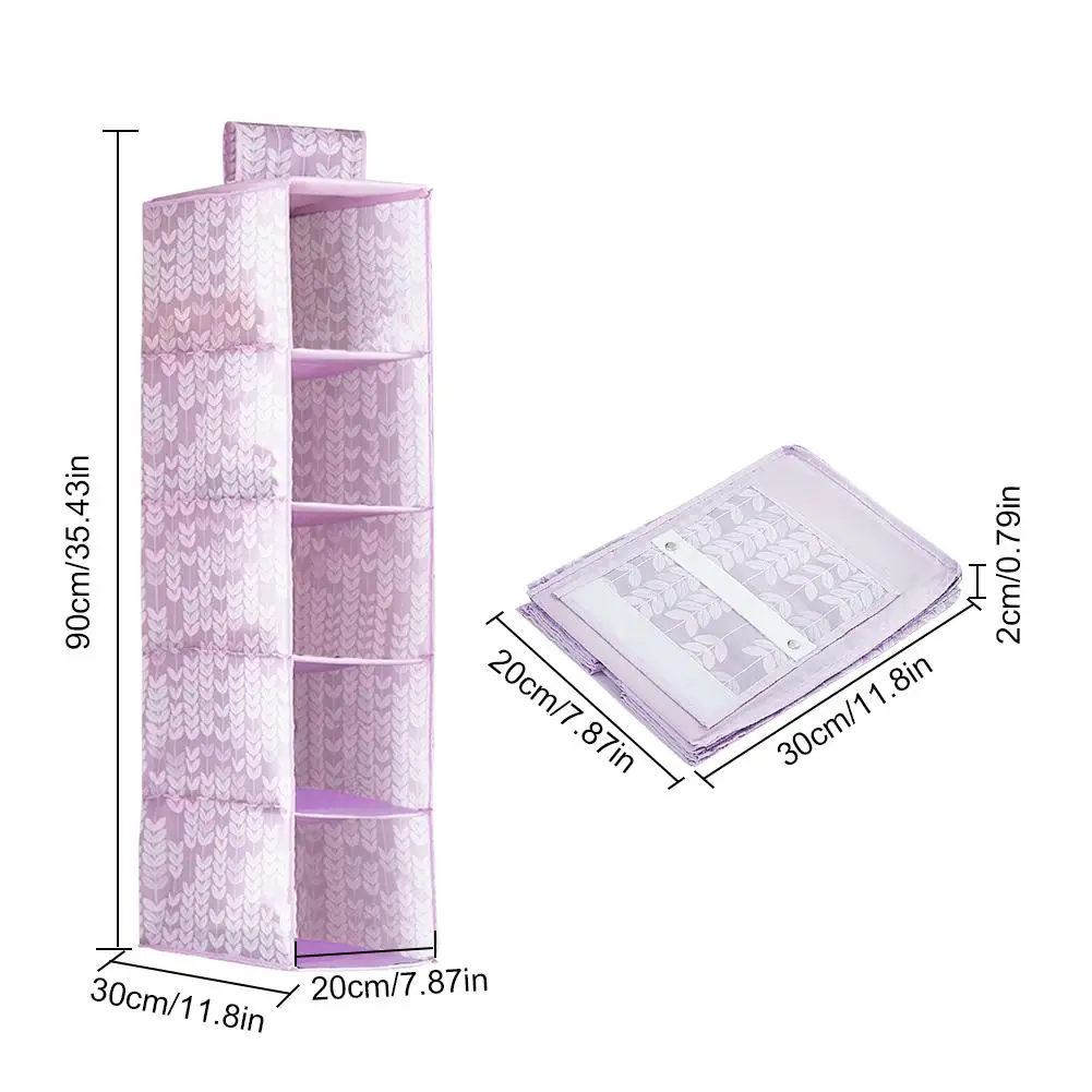 Ткань Оксфорд Складной, подвесной, для хранения мешок 5-Слои домашняя костюмерная Мешок для обуви пыле Костюмы нижнее бельё для девочек носки хранения Организатор сумка