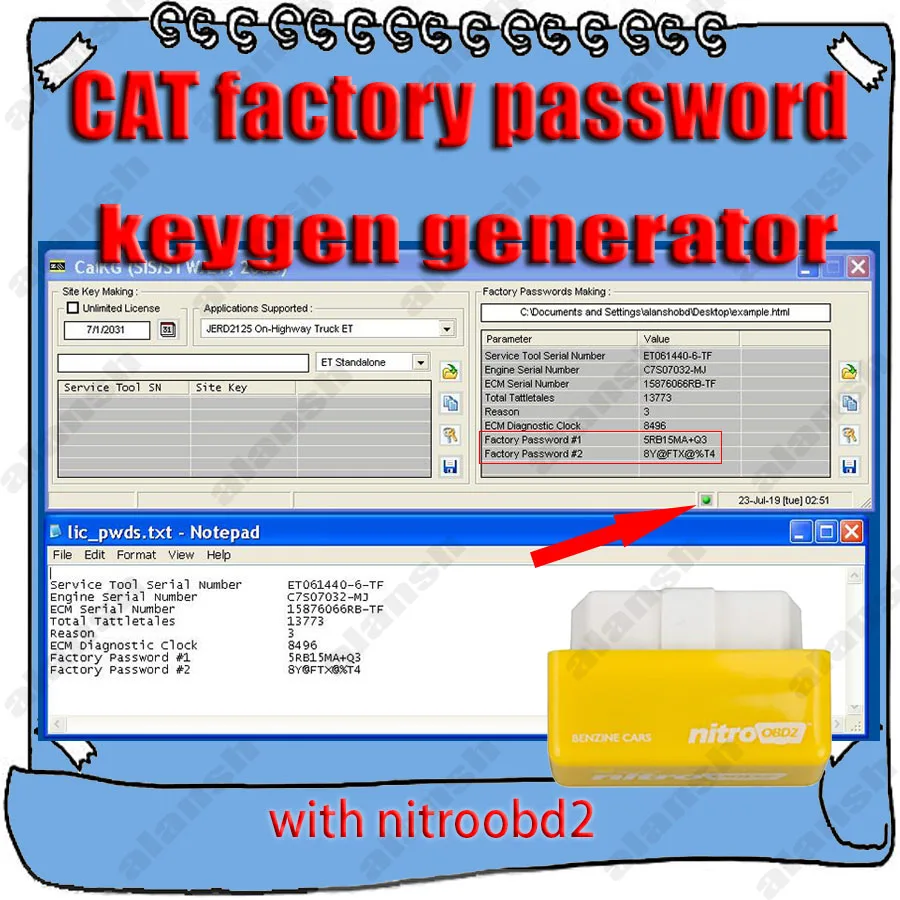 Et Factory Password Making Keygen Generator Support Windows Xp Vista 7 8 10 For Cat Nitro Adapter Software Aliexpress