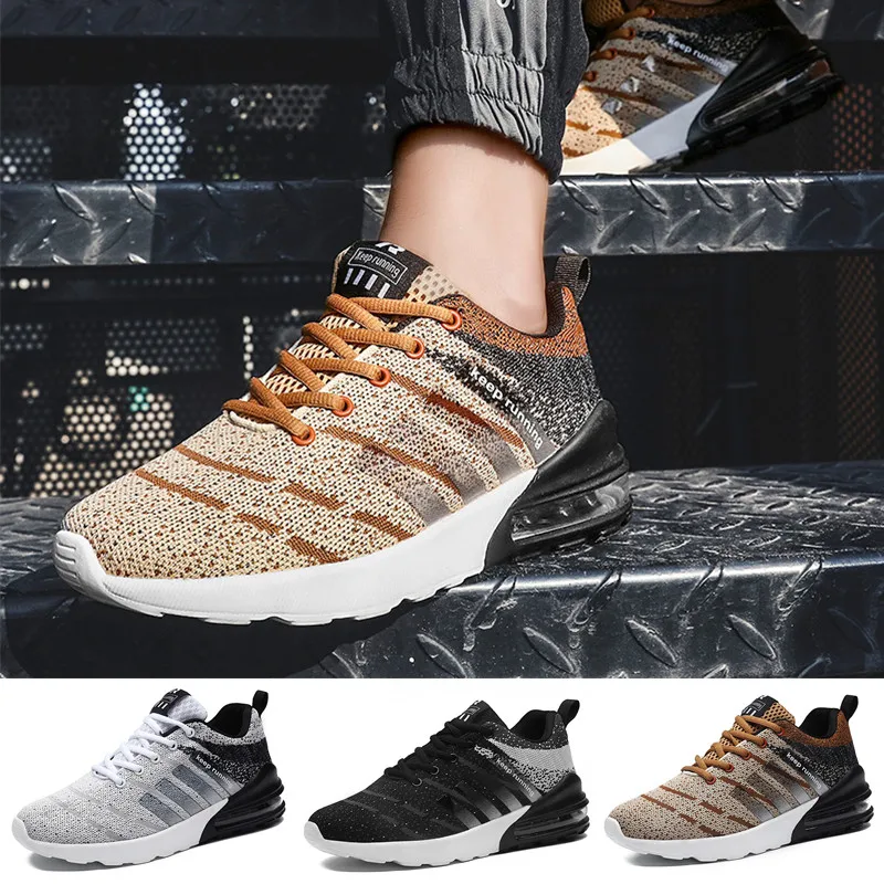 

Men Women Running Shoes Air Cushioning Sneakers Breathable Comfortable Outdoor Athletic Jogging Footwear
