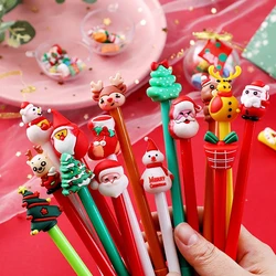 10Pcs/Set Christmas Gel Pens Cute Cartoon Christmas Gift Neutral Pen Creative Black Pen Cute Stationery