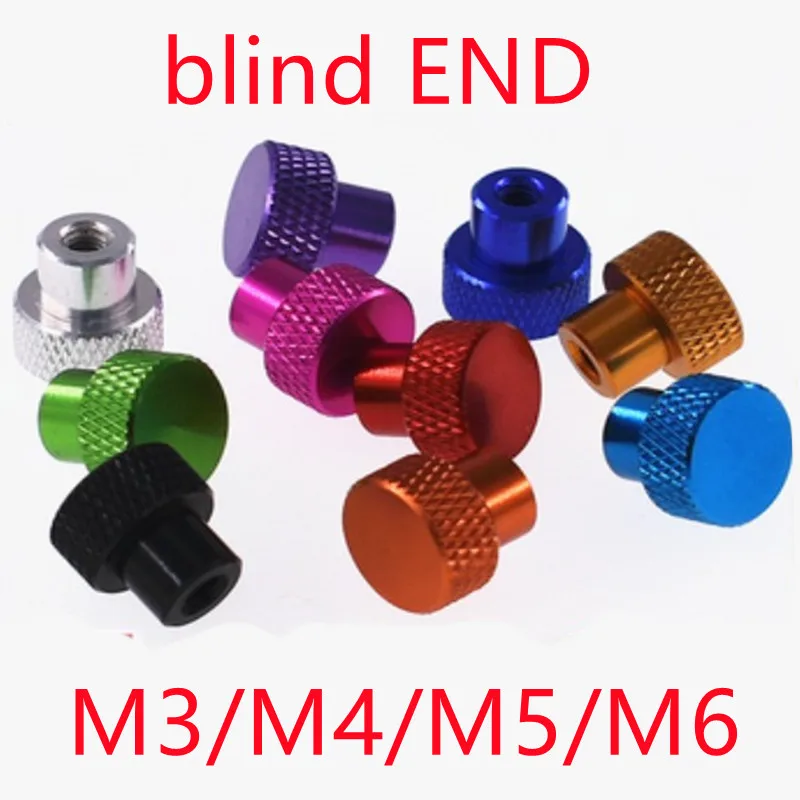 5pcs/lot M3 M4 m5 m6 m8 colourful aluminum blind Frame Hand Tighten Flange Nut step knurled thumb nut | Обустройство дома