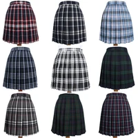 Japanese School Dresses Plaid Pleated Skirt Student Cosplay Anime Mini Grid Skirt Jk Uniforms Sailor Suit Short Skirts For Girls 1