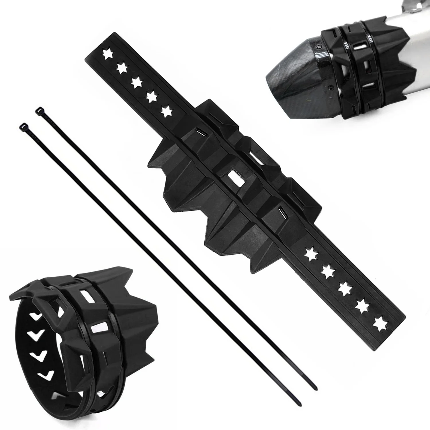 

Motorcycle Muffler Protector Heat Resistant Black Protector Guard Useful