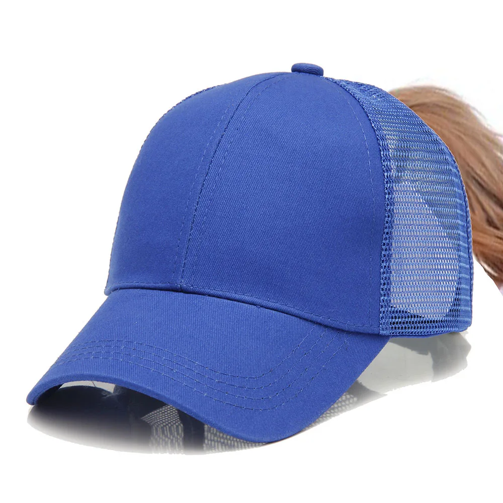 Персонализированные индивидуальный логотип с вышивкой текст ваше имя конский хвост спортивная бейсбольная кепка Кепка Лето выбрать спортивную шапку Женская шляпа