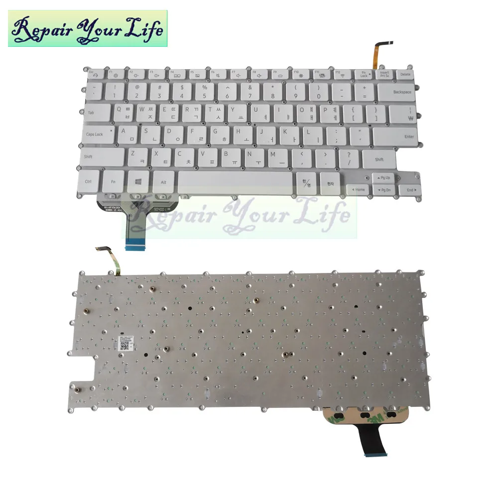 teclado para com iluminação de para samsung notebook azul branco