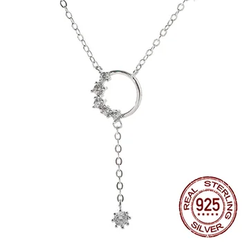 

Women Sterling Silver Necklace S925 Clavicle Chain Short Clavicle Necklace Girl Ins Simple and Cold Style Pendant