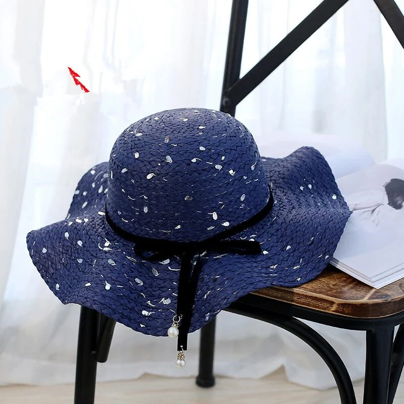 Пляжная Шляпа Cappello новая шляпа на весну лето для девушек с цветами и бусинами
