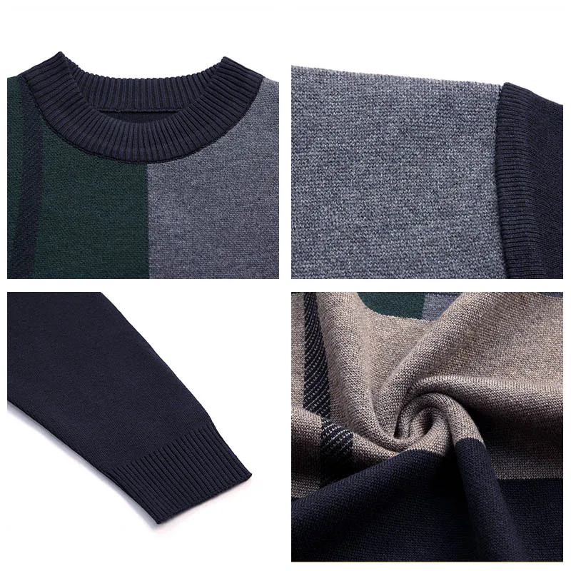 90% OFF HIYSIZ Brand 2019 Casual plaid knitted casual mensweater men pullover warm striped sweaters winter H3015