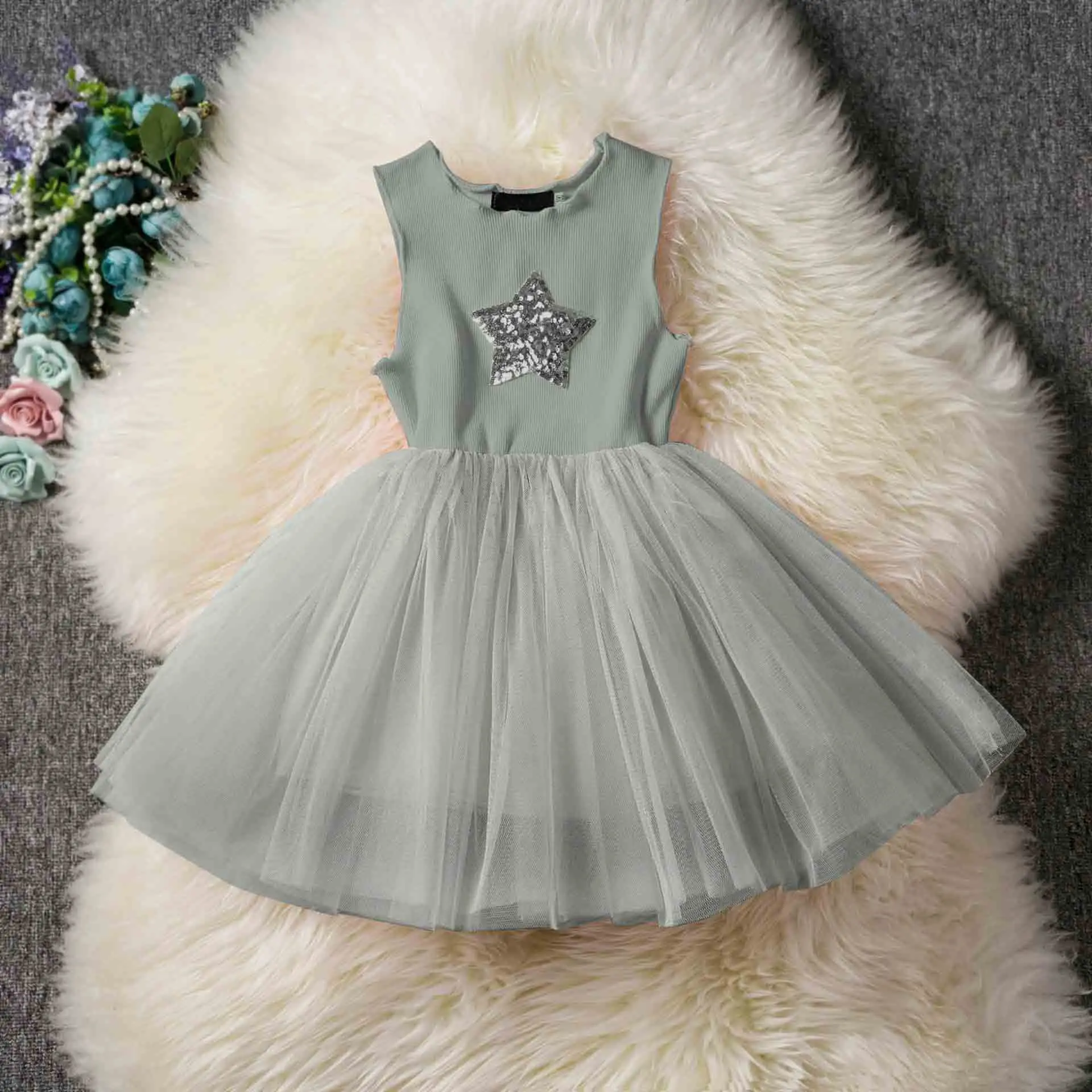 Gray 131 Vgiee Girls Dresses Summer Brand Kids Party Birthday Princess Dresses for Girl 3 Years Baby Outfits Clothes Children Dress - Цвет: Gray 131