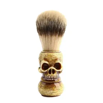 

Men Beard Brush Mustache Comb Groomer Skull Head Man Hair Shaving Bristles Brushes Mustache Brush Hair Grooming Tool
