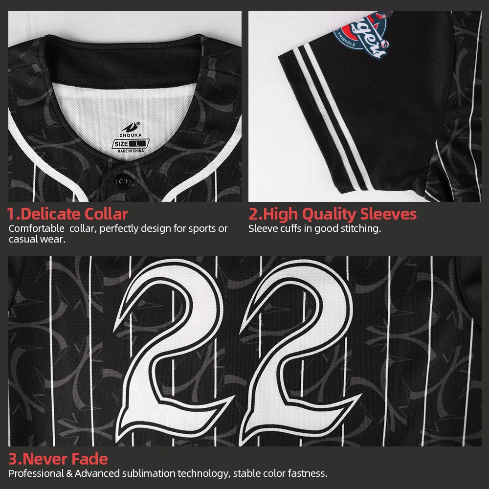 Men's Custom Design Sublimated Baseball Jerseys, Breathable Training Sports Shirt, Camiseta Beisbol Hombre image 2