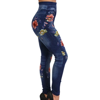 

JODIMITTY 2020 Women Stretch High Waist Skinny Jeans Floral Print Denim Trousers Black Pencil Pants Leggings Jeans Plus Size
