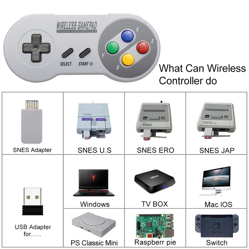 Беспроводные геймпады 2 4 ГГц джойстик контроллер для Switch SNES Super Nintendo классический