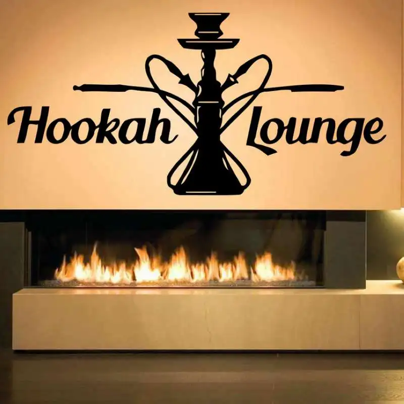 DCTAL Hookah Shop Decal Man Sticker Wall Decal Shisha Smoking Smoke Arabic Vinyl Stickers Art Mural
