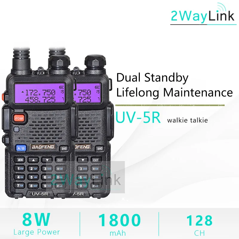 Портативная рация Baofeng UV-5R 8W 1 шт./2 шт. 10 км uv5r для охоты радиолюбительская |